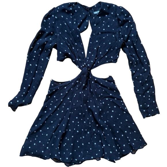 $238 Reformation Black Star Print Cut-Out Dress - 10 - Picture 6 of 10